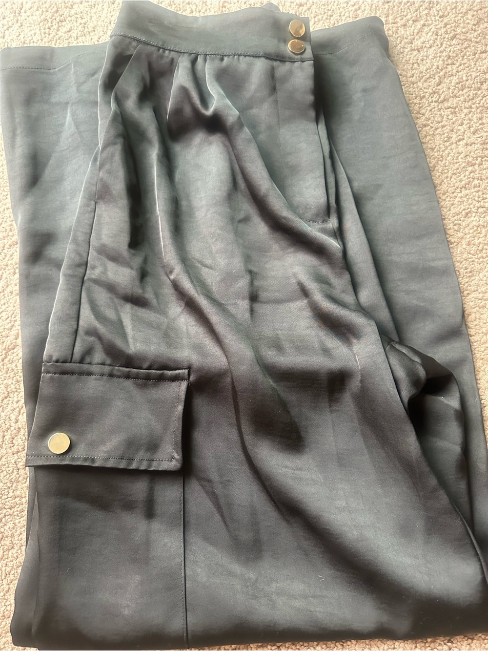 House of Harlow 1960 satin effect black cargo pants S